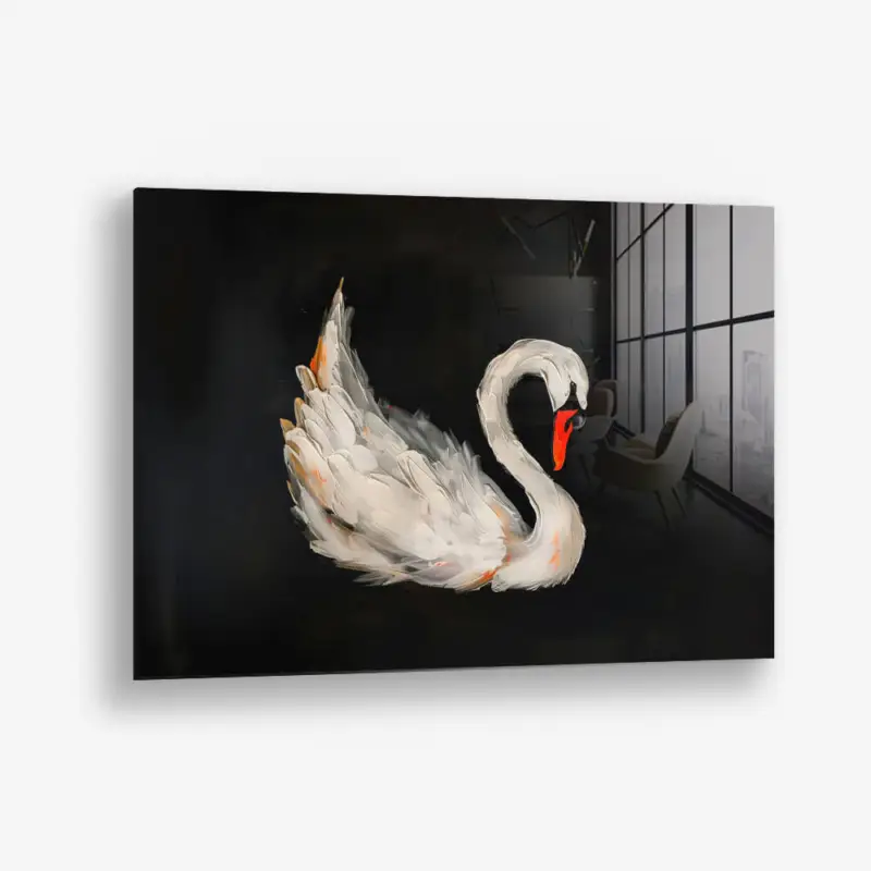 Vintage Swan – Glass - Gehard glas - 40x60 cm Super Prix