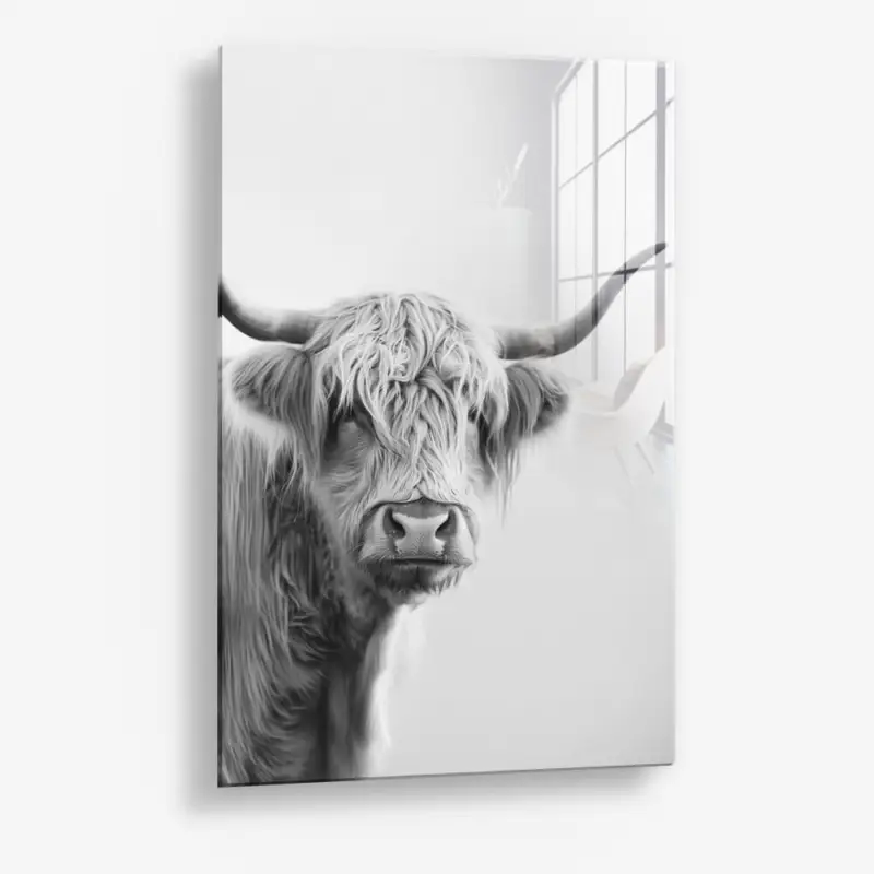 White Muscox – Glass - Gehard glas - 40x60 cm - Zonder lijst Authentique