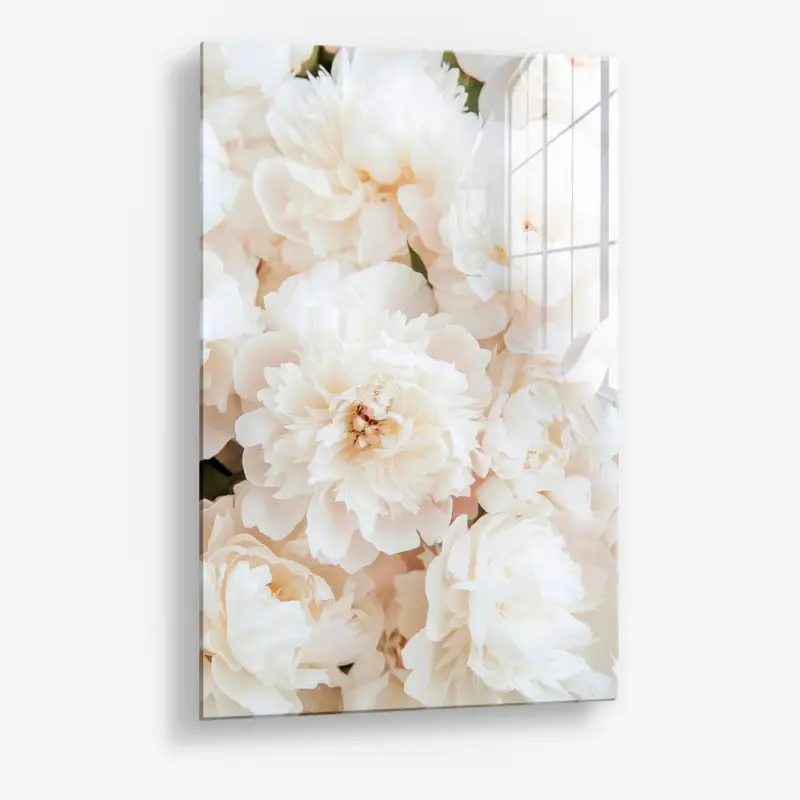 Vente Directe White Roses – Glass - Gehard glas - 40x60 cm - Zonder lijst