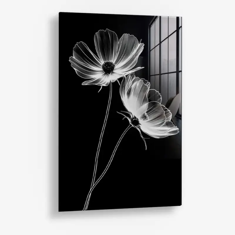 Usine Directe X-Ray Flowers – Glass - Gehard glas - 40x60 cm - Zonder lijst