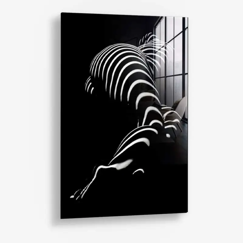 Zebra Woman – Glass - Gehard glas - 40x60 cm - Zonder lijst Livraison Gratuite