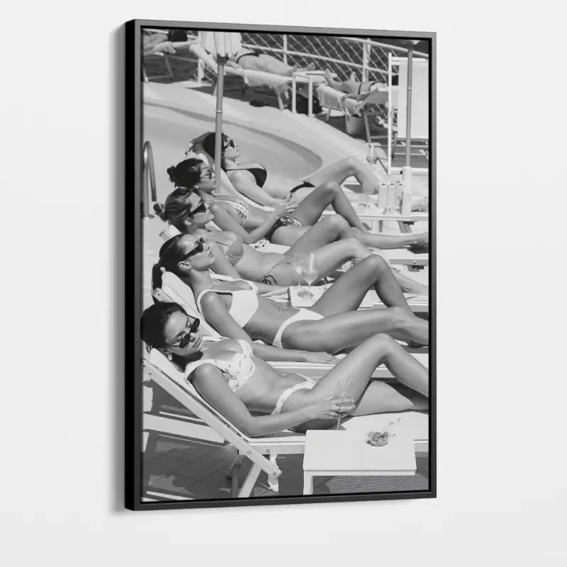 "Champagne Rays" - Canvas - Met lijst (zwart ) - 50x70 cm Produit De Marque