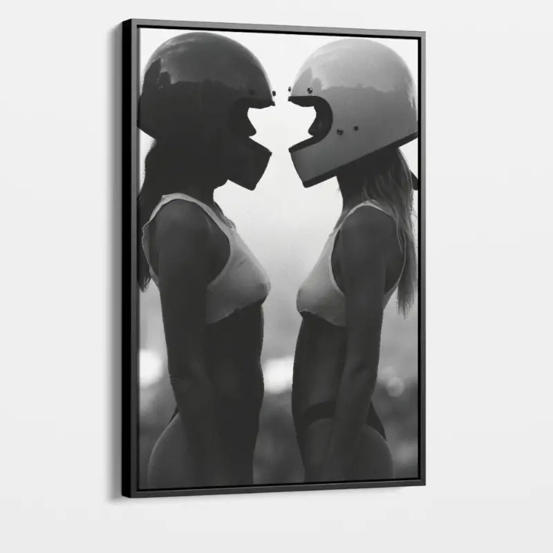 Vente Flash "Sandy Helmets" - Canvas - Met lijst (zwart ) - 50x70 cm