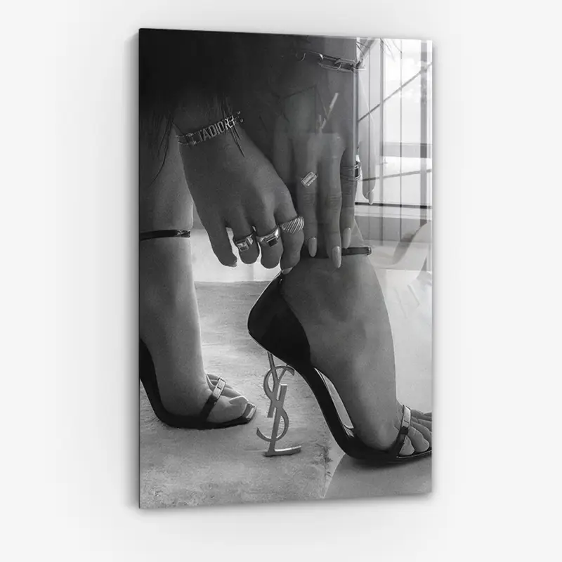 YSL Heels - Glas - Gehard glas - Zonder lijst - 100x150 cm Offre Exclusive