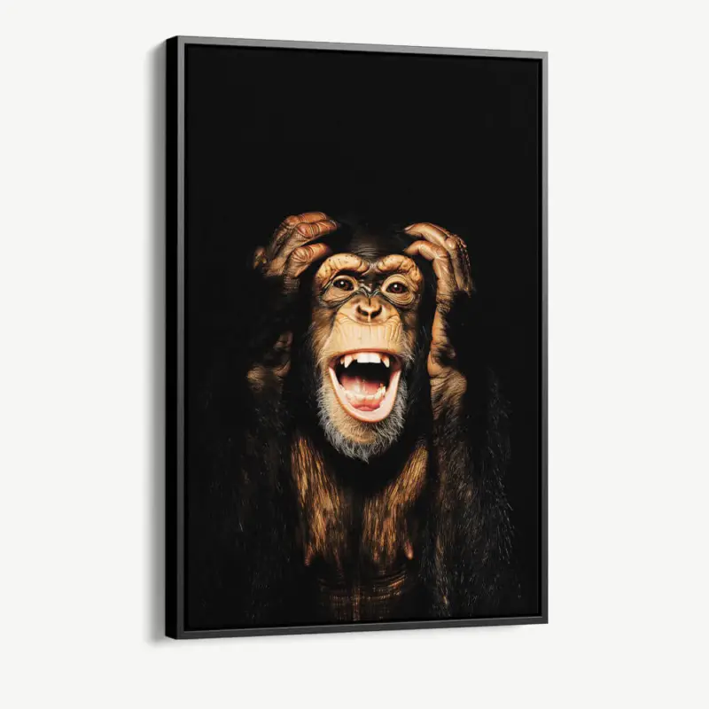 "Dark Monkey Hear no Evil" - Canvas - 40x60 cm Nouvelle Collection