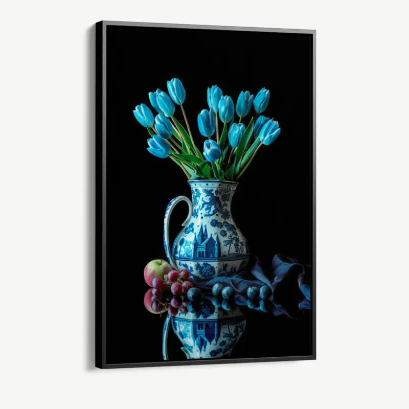 "Delft Blue & Dutch Tulips II" - Canvas - 40x60 cm Nouveauté