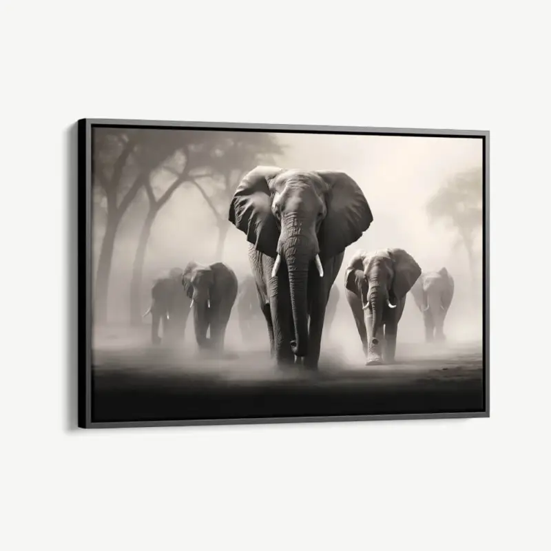 "Elephant Family II" - Canvas - 40x60 cm Affaire À Saisir