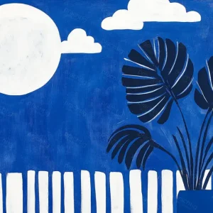 Bladeren onder de Blauwe Maan - Olieverf / 40x60 Bon Marché