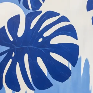 Blauwe bladeren in maanlicht - Olieverf / 40x60 Usine Directe