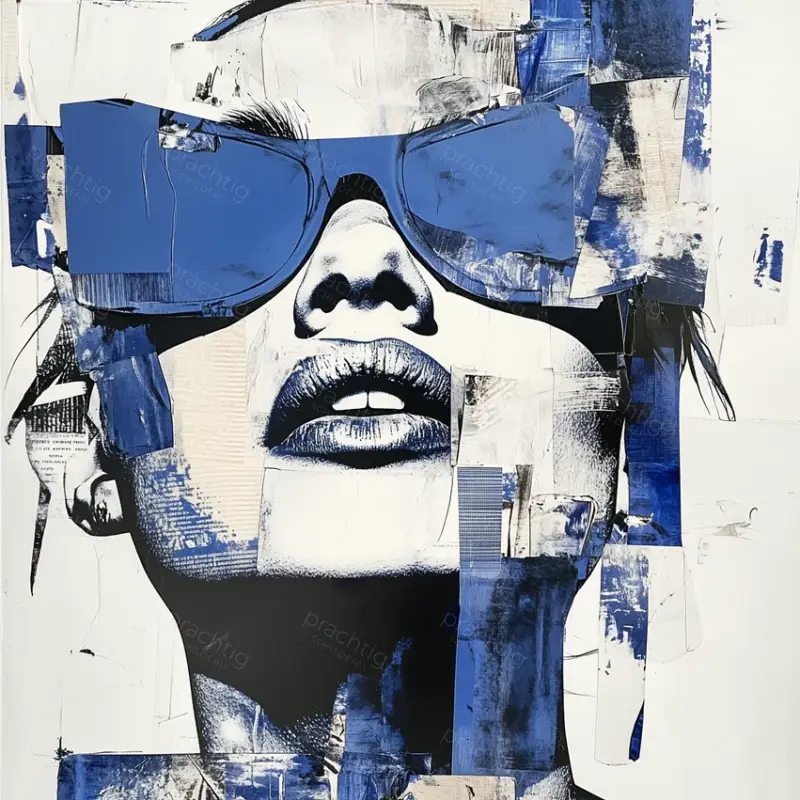 Top Vente Blauwe Blik Achter Zonnebril - Canvas / 30x30