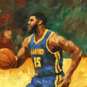 Prix Cassé Basketballer in Actie op het Veld - Dibond / 60x80