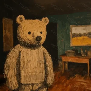 Expédié Aujourd’hui Beer in rustieke kamer - Olieverf / 30x40