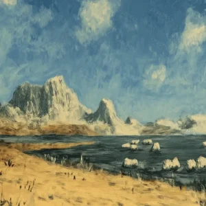 Offre Du Jour Besneeuwde bergen en blauwe lucht - Dibond / 60x80