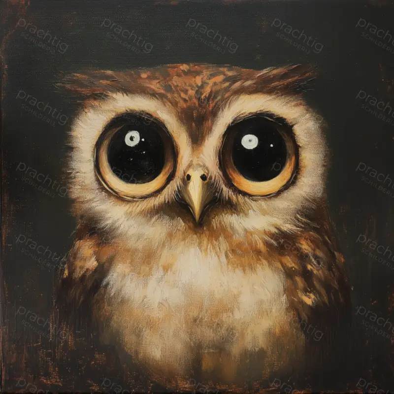 Achat Immédiat Betoverende Uil Met Grote Ogen - Canvas / 60x60