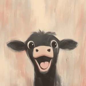 Blije Koe in Zachte Kleuren - Dibond / 60x80 Paiement Sécurisé