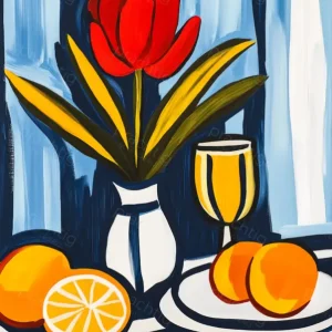 Acheter En Ligne Bloemen en Fruit in Vrolijke Tinten - Canvas / 30x40