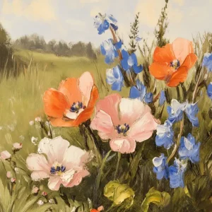 Acheter En Ligne Bloemenpracht in de ochtendzon - Olieverf / 30x30