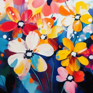 Acheter Direct Bloemenpracht in levendige kleuren - Canvas / 60x90