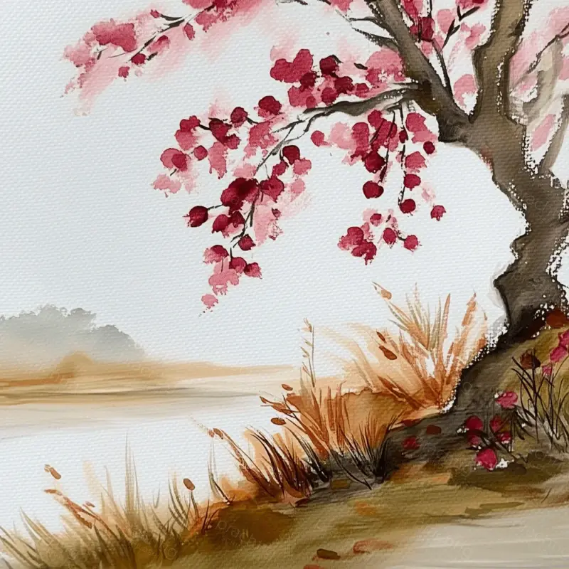 Acheter Direct Bloesem in de Herfstwind - Canvas / 50x50