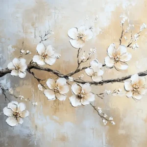 Bloesems in zachte tinten - Olieverf / 30x40 Produit De Marque