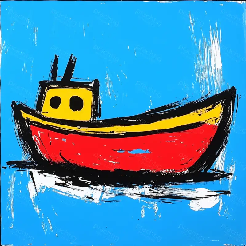 Affaire À Saisir Boot op Zee - Olieverf / 40x40