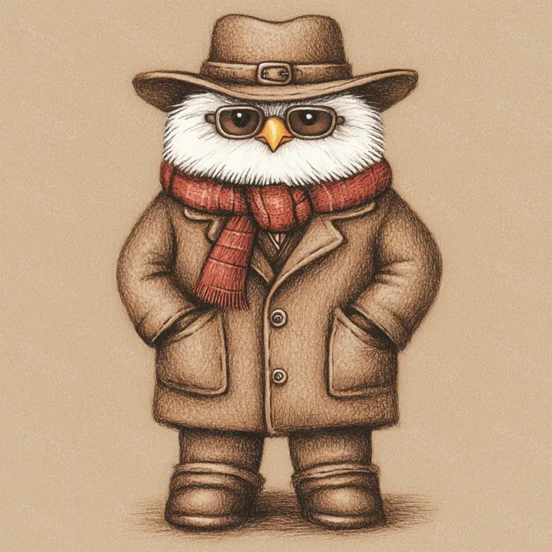 Authentique Charmante Uil in Winterkleding - Dibond / 60x60