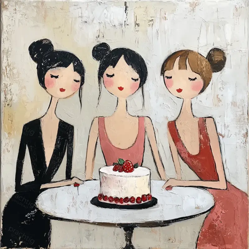 Achetez Aujourd’hui Dames met Taart en Vruchten - Olieverf / 30x30