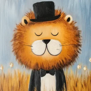 Authentique De Stijlvolle Leeuw - Canvas / 30x40