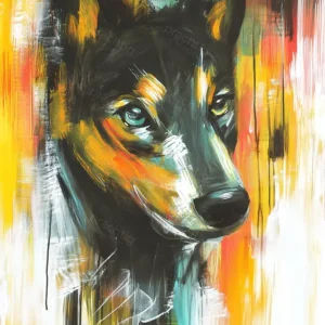 Acheter Direct Diepe Blik van de Wolf - Canvas / 30x40