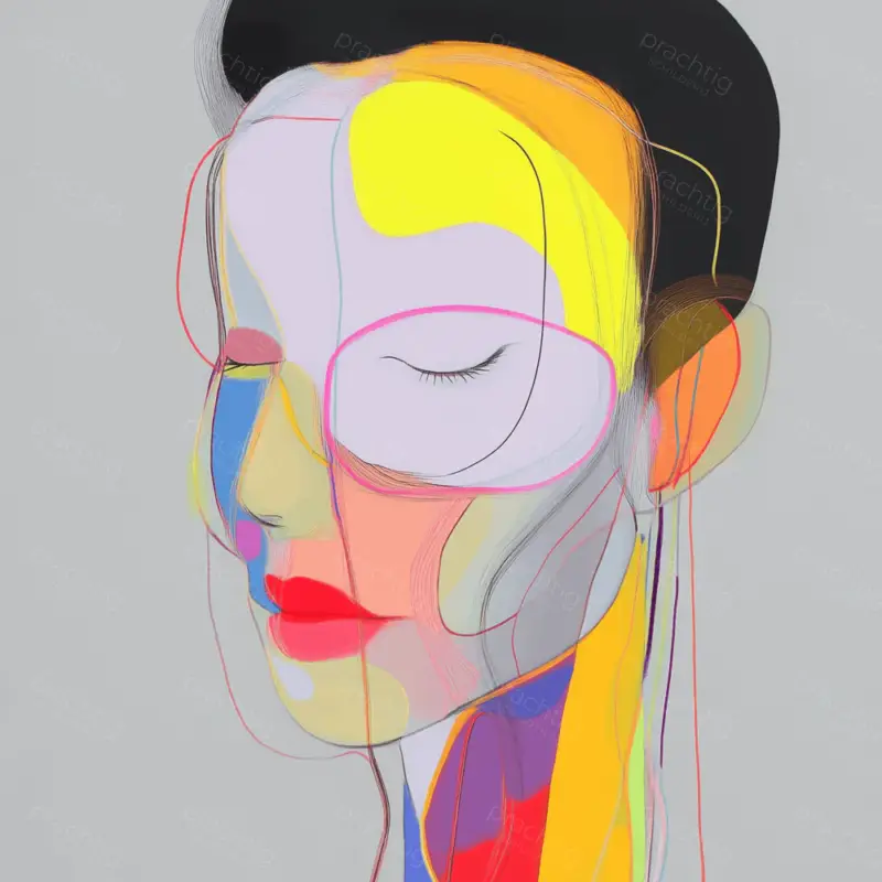 Acheter En Ligne Dromerig kleurrijk portret - Canvas / 30x30