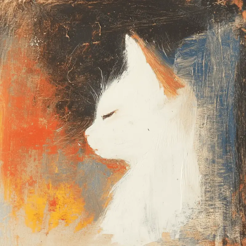 Acheter En Ligne Dromerige Kat in Vurig Licht - Canvas / 50x50