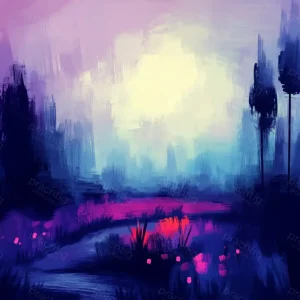 Achetez Aujourd’hui Dromerige Zonsopkomst in Mystiek Bos - Canvas / 30x40