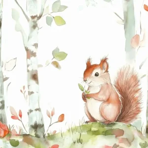 Affaire À Saisir Eekhoorn met Herfstbladeren - Olieverf / 60x80