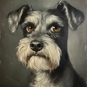 Affaire À Saisir Expressief Schnauzer Portret - Canvas / 30x40