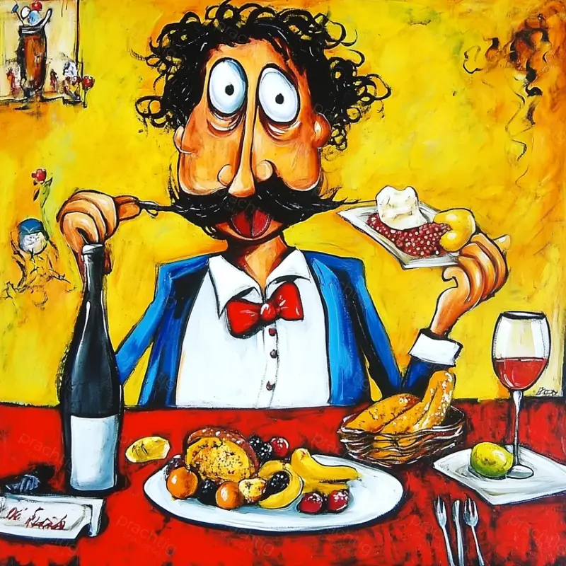 Authentique Franse Avondmaaltijd - Olieverf / 40x40