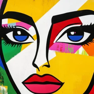 Achat Immédiat Geometrische Portret - Dibond / 60x80