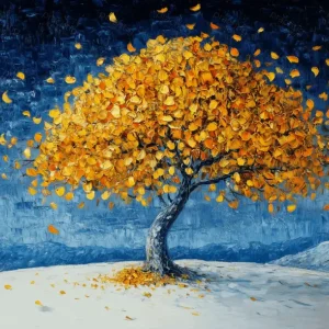 Acheter En Ligne Gouden Boom in Blauwe Bries - Dibond / 60x90