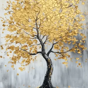 Achat Immédiat Gouden Boom in de Wind - Olieverf / 60x90