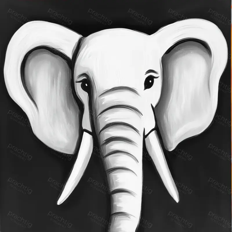 Achat Immédiat Grijze Olifant - Olieverf / 60x60