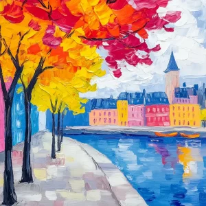 Achat Immédiat Herfst in de Stad - Dibond / 30x40