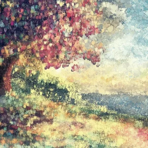 Acheter Direct Herfstboom aan de Oever - Dibond / 30x40