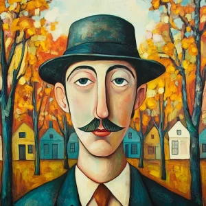 Achetez Aujourd’hui Herfstwandeling met Hoed - Dibond / 60x80