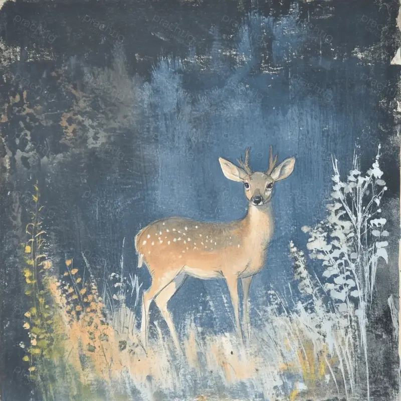 Affaire À Saisir Hertje in Mystieke Bosomgeving - Canvas / 40x40