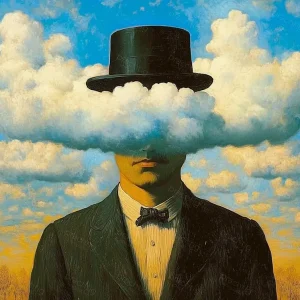 Acheter Direct Hoed in de Wolken - Olieverf / 30x40