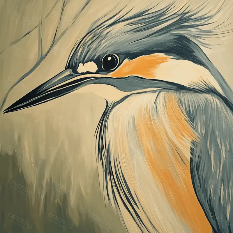 Authentique IJsvogel met zachte tinten - Canvas / 40x40