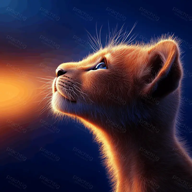 Affaire À Saisir Jonge leeuw in avondlicht - Canvas / 60x60