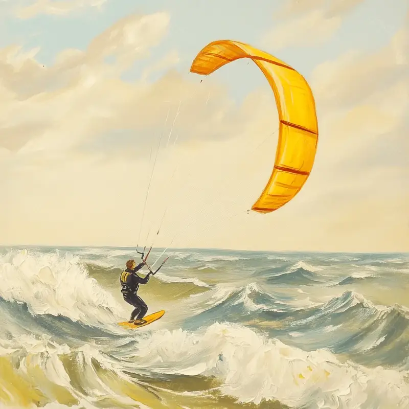 Affaire À Saisir Kitesurfer op woeste golven - Canvas / 50x50