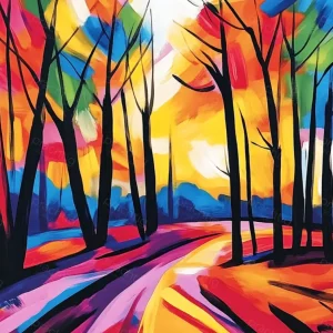 Achat Immédiat Kleurrijk Herfstbos - Dibond / 30x40