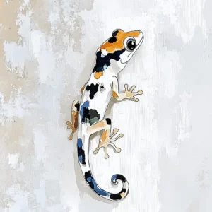 Acheter Direct Kleurrijke gekko op muur - Dibond / 60x80