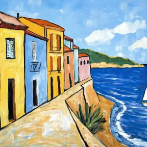 Affaire À Saisir Kleurrijke huizen aan zee - Dibond / 60x80